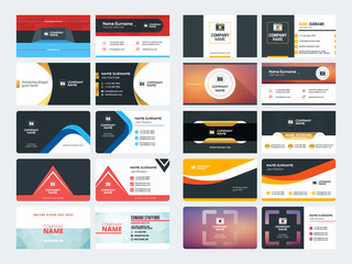 Set of Creative and Clean Corporate Business Card Print Templates. Flat Style Vector Illustration. Stationery Design