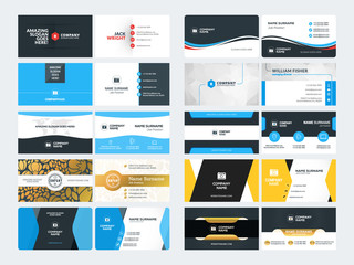 Fototapeta na wymiar Set of Creative and Clean Corporate Business Card Print Templates. Flat Style Vector Illustration. Stationery Design