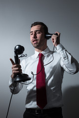 Naklejka premium Manager al telefono