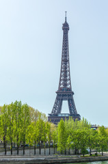 Upward View of Eiffel Tower, Paris, France