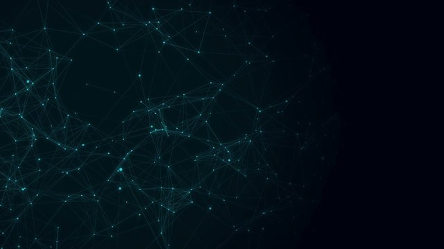 Technology or bio molecular structure with space for text. 4K Looped animation. Presentation background.