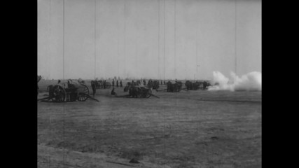 Good shots of troops preparing for battle in World War One.