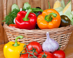 Fresh vegetables in a basket