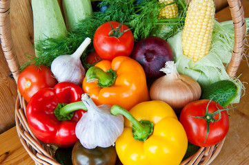 Fresh vegetables in a basket