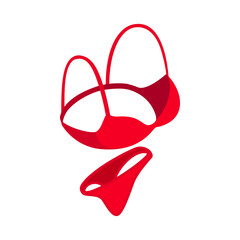 Red lingerie icon, isometric 3d style