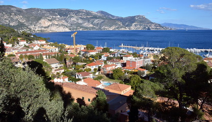 Fototapeta premium Roofs of Saint Jean Cap Ferrat village, France