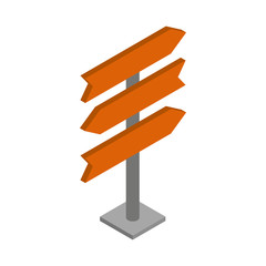 Direction signs icon, isometric 3d style