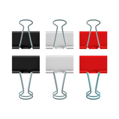 Binder clips icon, realistic style 