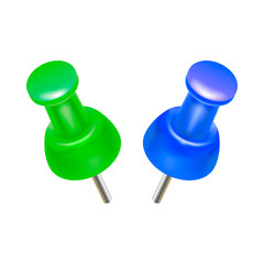 Color pins icon, realistic style