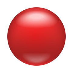 Glossy red badge, magnet icon, realistic style 