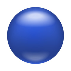 Glossy blue badge, magnet icon, realistic style