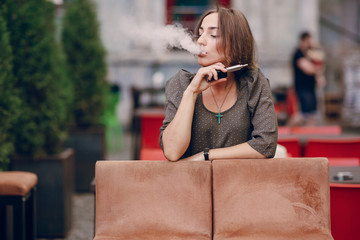 girl with E-cigarette
