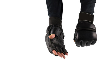 fighter's hand in gloves for martial arts isolated © Lumppini