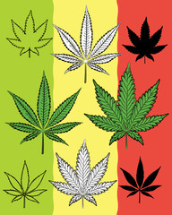 Marijuana sativa indica leaf symbol vector illustration