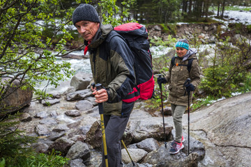 active holiday in the mountains alps
