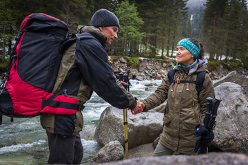 active holiday in the mountains alps
