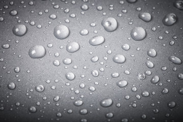 Drops of water on a color background. Shallow depth of field. Se