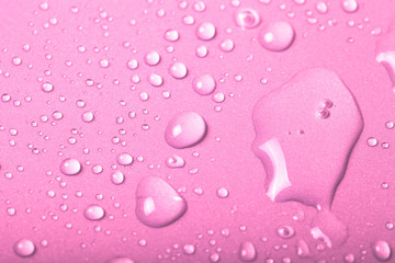 Drops of water on a color background. Shallow depth of field. Se