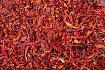 Heap of red chilly peppers - obrazy, fototapety, plakaty