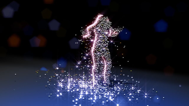 Sexy particle girls dancing, HD 1080p, seamless loop