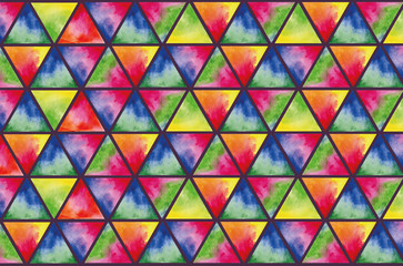 texture of colored triangles watercolor