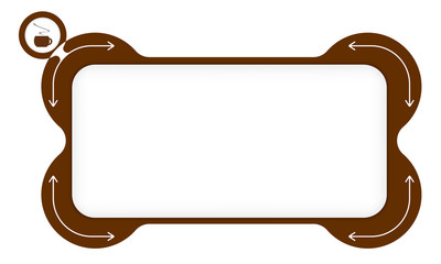 Vector box to fill your text and cup of coffee