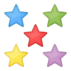 Volume multicolored stars. Set on a white background. 
