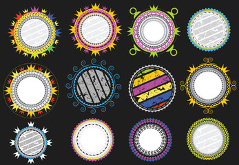 isolated geometric circle rings shapes vectors