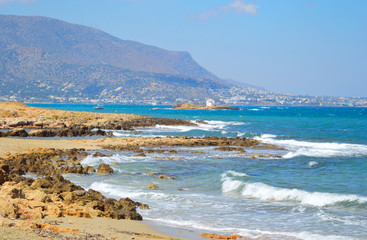 Rocks on the coast of Aegean Sea.