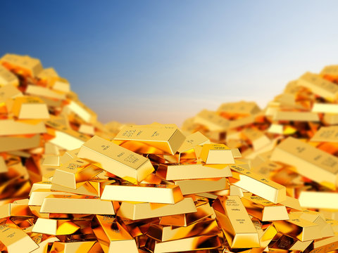 Heap of gold bars