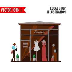 Clothing store. Man and woman vector boutique