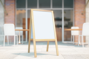 White menu stand