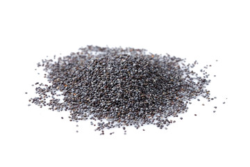 Poppy seeds isolated on white