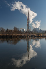 Power plant over Vistula river, Krakow, Poland