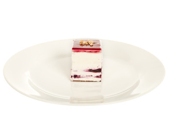 Strawberry Cheesecake Isolated on White Background