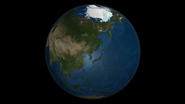 Animated map of the earth and it’s oceans shows various ice ages throughout history.