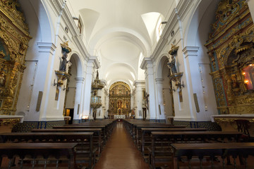 Fototapeta na wymiar Main nave inside catholic church