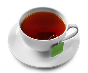 Cup of tea isolated on white background