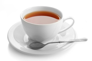 Porcelain cup of tea isolated on white background