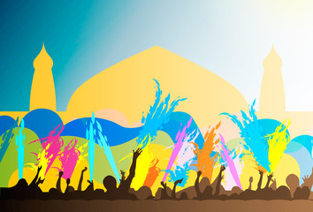 Naklejka premium Holi happy day