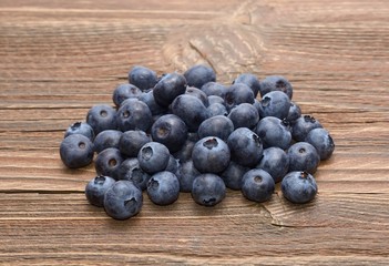 Blueberry on wooden table