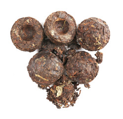 Puer tea, isolated on white