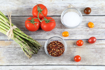 Fresh green asparagus