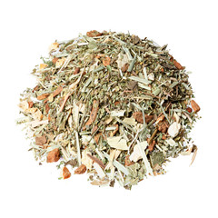 Tea mixture of herbs and spices on the basis of green Rooibos, b