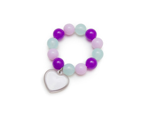 Bracelet stone and glass beads with pendants