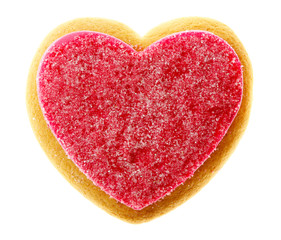 Naklejka na ściany i meble Valentine heart cookie isolated on white