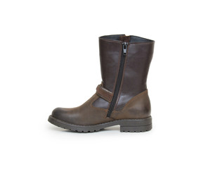 Leather boots on a white background