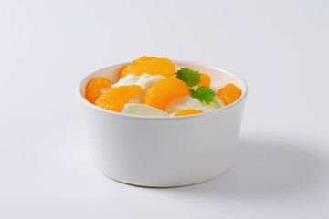 sour cream with canned tangerine pieces