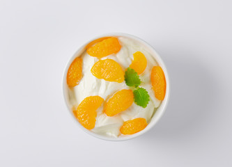 sour cream with canned tangerine pieces