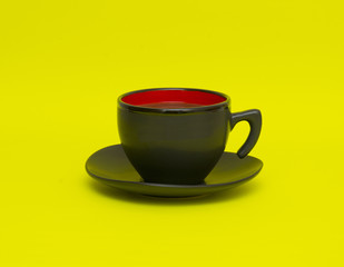 Black cup isolated on white background